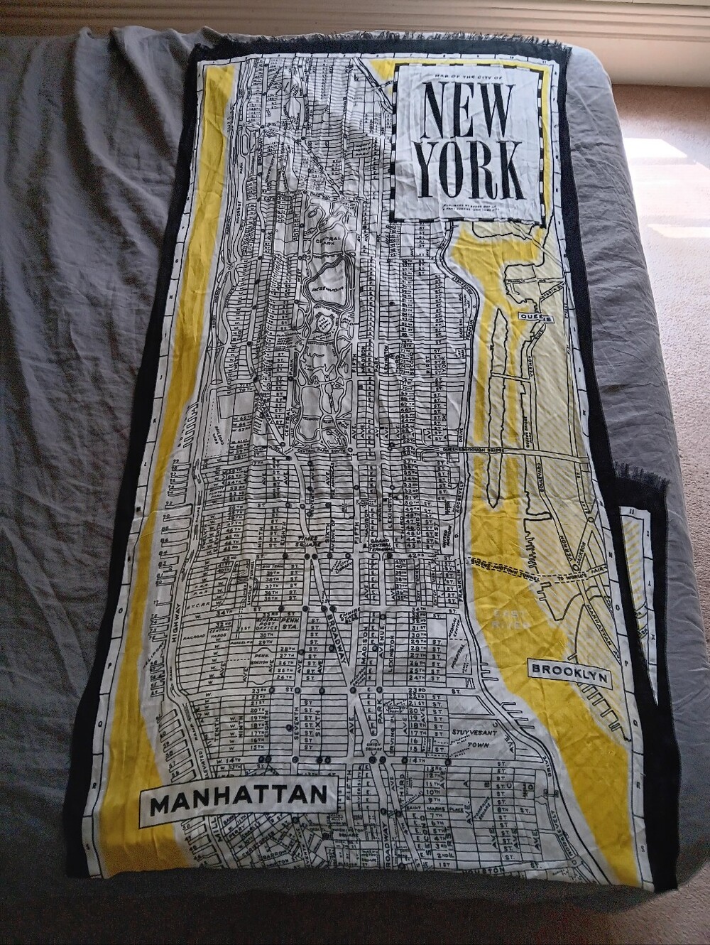 Kate Spade NYC Map Scarf 30" X 80"